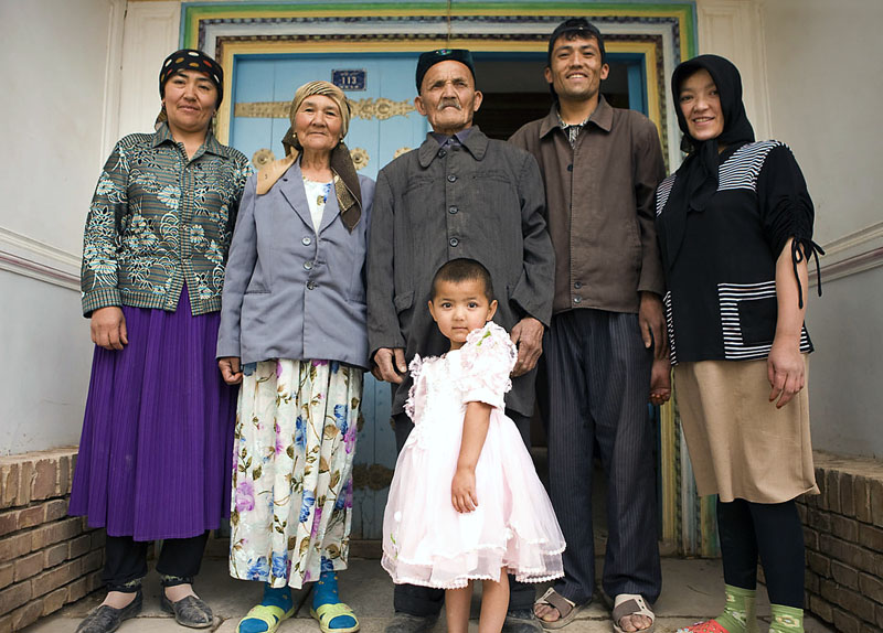 Uighur Family in China's Xinjiang Province