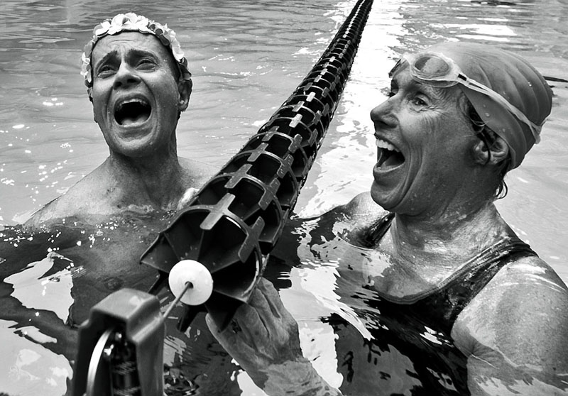 Diana Nyad and Richard Simmons, Herald Square, New York, NY. Photo By Zandy Mangold. © 2013